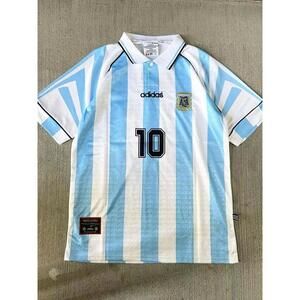 Argentina 90s Retro Jersey National Team Maradona #10 Large